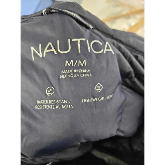 Nautica Men's Stretch Reversible Puffer Jacket Gray Size M Lightweight - Picture 3 of 5